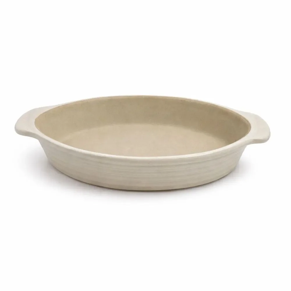 Pampered Chef Family Heritage Stoneware Mini Oval Baker Vanilla Glazed No Box